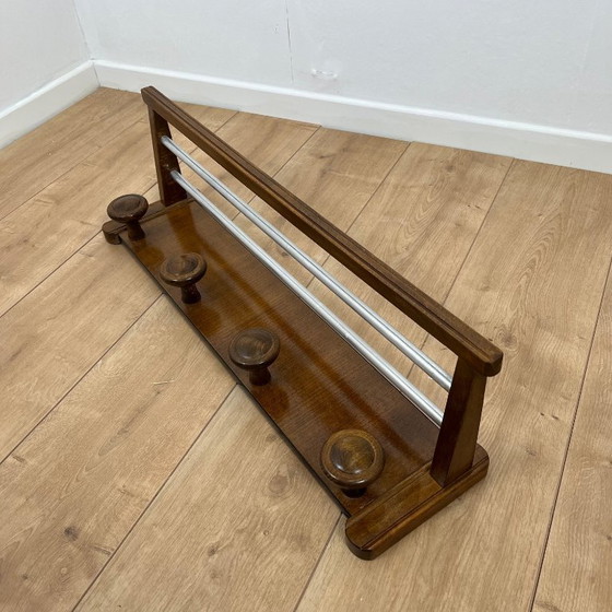 Image 1 of Wandgarderobe und Hutablage aus Holz, 1960/70