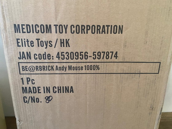 Image 1 of Bearbrick Keith Haring Andy Mouse Warhol 1000% MEDICOM toys
