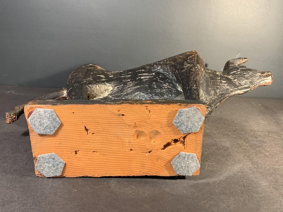 Sculpture animalière de taureau brutaliste en grès émaillé par Mario Peruggini, années 1960 – Ceramic (photo 11 of 12)