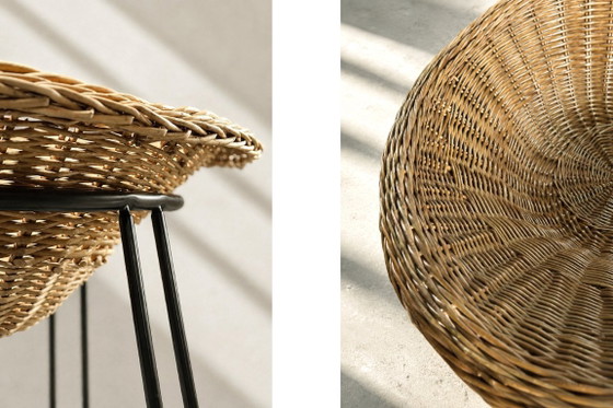 Sedia sferica vintage in rattan, stile moderno boho di metà secolo, italiana, anni '50. – Poltrone, Metal (photo 12 of 20)