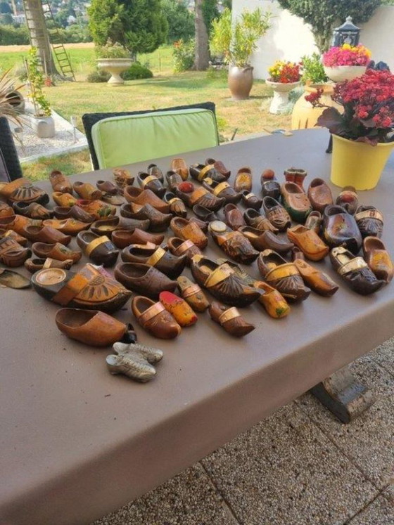 Image 1 of Antieke   miniatuur klompjes  uit  Europa  