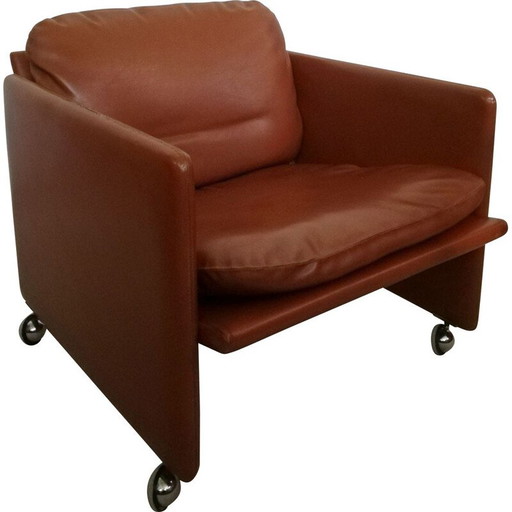 Sillón italiano vintage de cuero serie Springtime de Marco Zanuso para Arflex, años 60