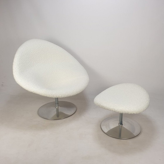 Image 1 of Fauteuil Globe vintage avec ottoman par Pierre Paulin pour Artifort, 1980