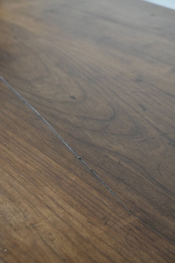 Image 1 of Antique French dining table with drawers and pull-out shelf