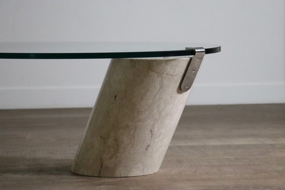 Image 1 of K1000 coffee table in marble and glass by Team Form aG for Ronald Schmitt, Switzerland 1970s