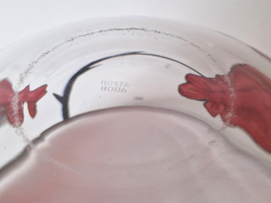 Image 1 of Kosta Boda - Grande ciotola con rose "Tattoo" di Ludvig Löfgren - Firmata