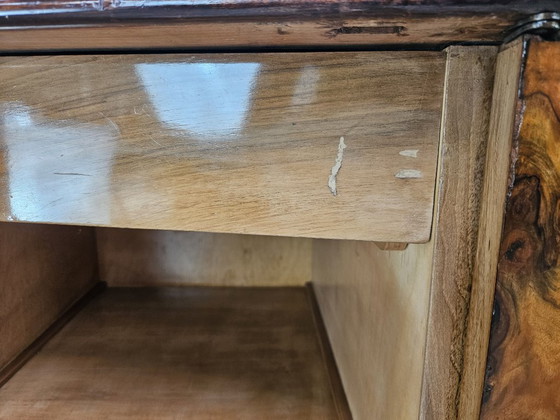 1940s Art Decò Milanese Sideboard in Briar Root and Mirror – Wood (photo 14 of 33)