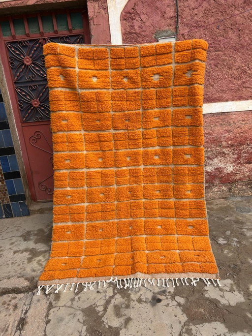 Oranger Berberwollteppich 250 cm x 150 cm