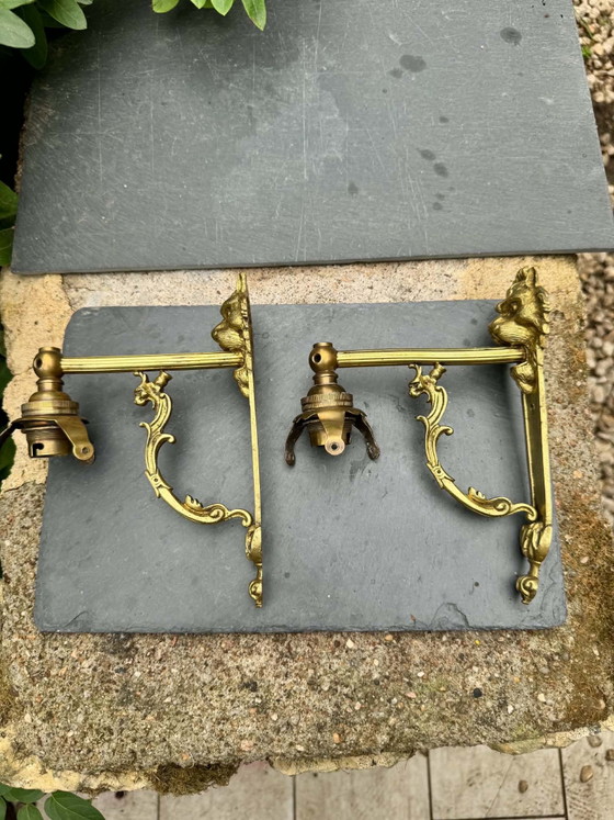 Par de apliques de pared barrocos con león – Objetos decorativos, Latón (photo 8 of 8)