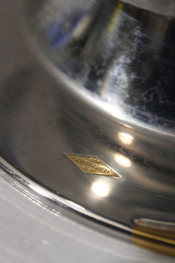 Image 1 of Secchiello per champagne vintage Gottinghen, acciaio inossidabile 18/10, placcato oro, design anni '80