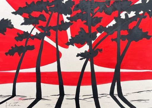 Gouache et encre de Chine sur papier naturel.  Format 30x21cm. 