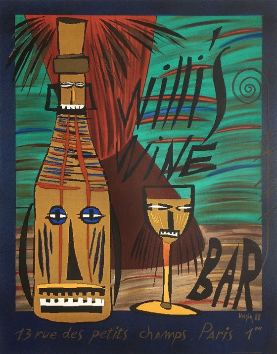 Image 1 of WILLI'S WINE BAR 1988 - Voisin François originele poster 1988