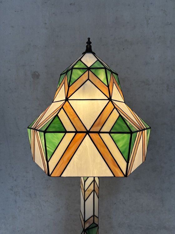Image 1 of Vintage stained glass floor lamp