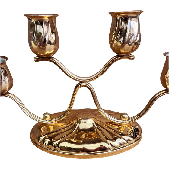 Image 1 of Four-light, gold-plated table candlestick, Germany, 1940s.