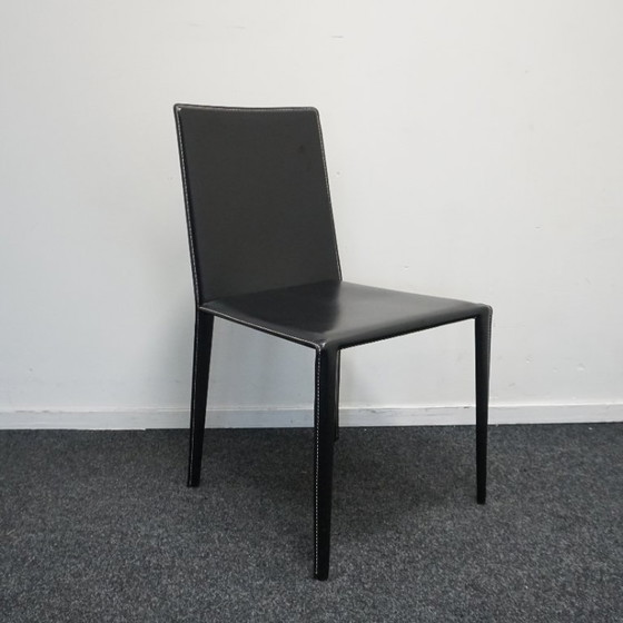 Image 1 of Arper Norma Design dining chairs | Leather chairs Black