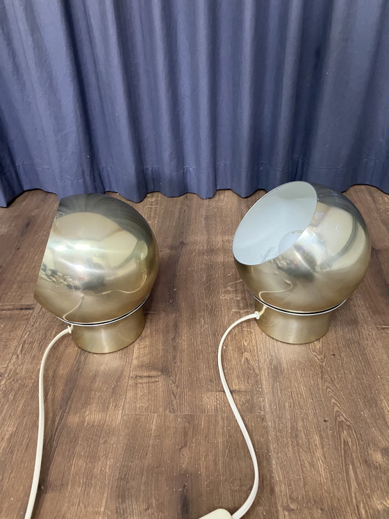 Image 1 of Hemi Zweden, 2 Stuks Vintage Space Age Wandlampen Type KLOT 3