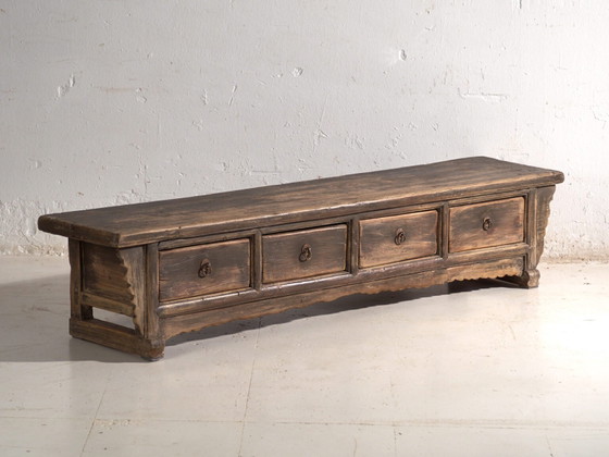 Tavolino antico con cassetti in legno di pino – Cina, circa 1900 – Tavolini da caffè, Iron (photo 8 of 40)