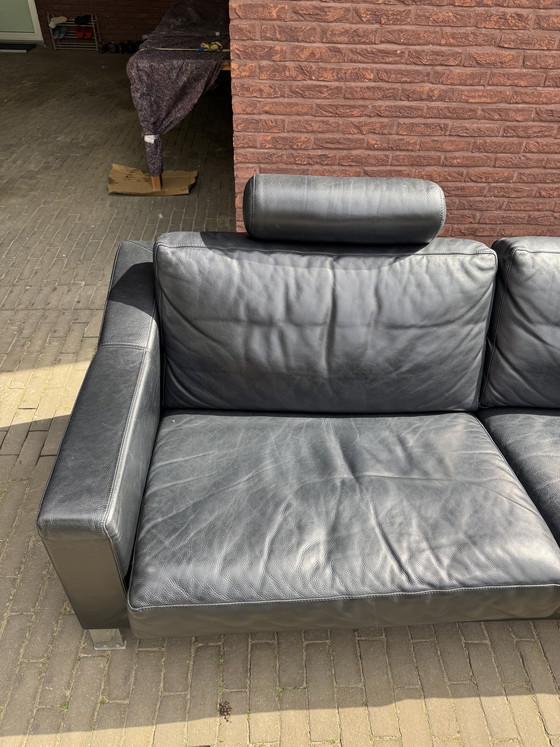 Image 1 of 2x Leolux three-seater leather sofas