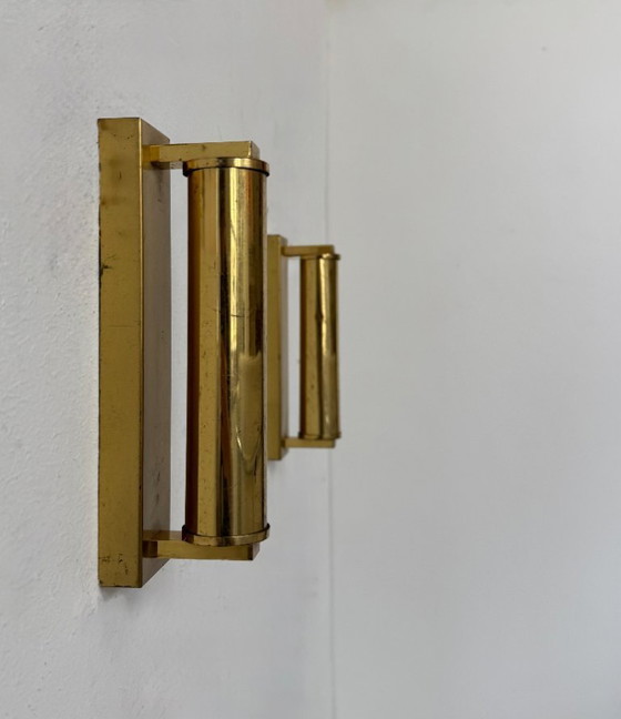Image 1 of Coppia di lampade da parete vintage moderne regolabili, ottone, Francia 1970