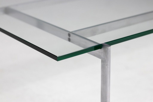ARCHITECTURAL RECTANGULAR COFFEE TABLE IN STEEL AND GLASS