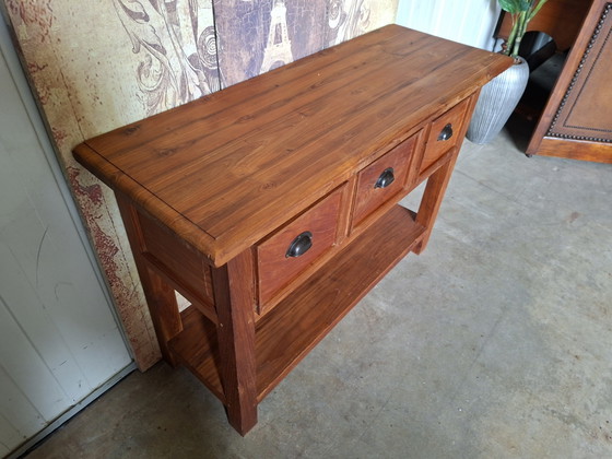 Teak Side Table, Hall Table, Wall Unit. Console Dimensions 110x40cm and 77 cm High. – Wood (photo 3 of 5)