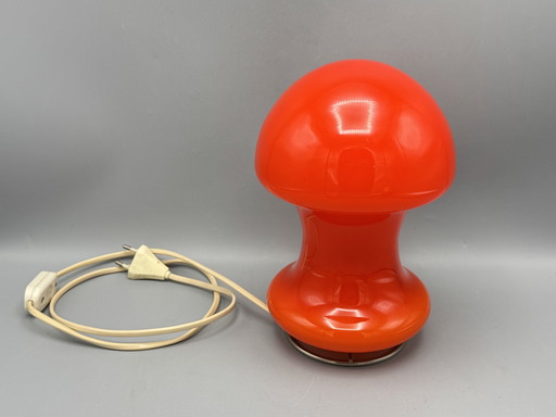 Orange mushroom lamp in Space Age style