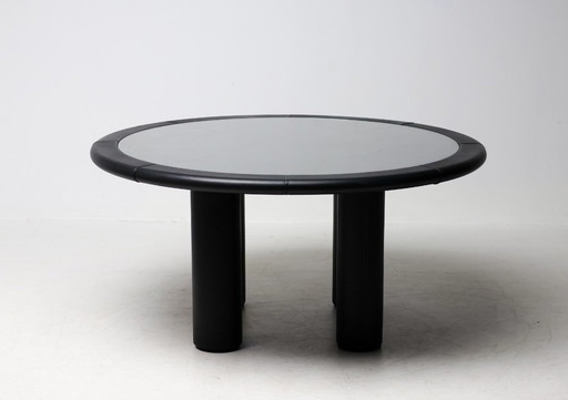 Carlo Bartoli Rossi di Albizzate – Black Leather, Glass Disc, Italian Mastery