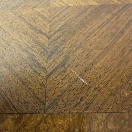 Image 1 of Mesa de costura / mesa auxiliar antigua de nogal (siglo 19) Biedermeier / mesa auxiliar antigua única