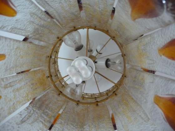 Image 1 of Lampadario in vetro su misura vintage (1980') in vendita