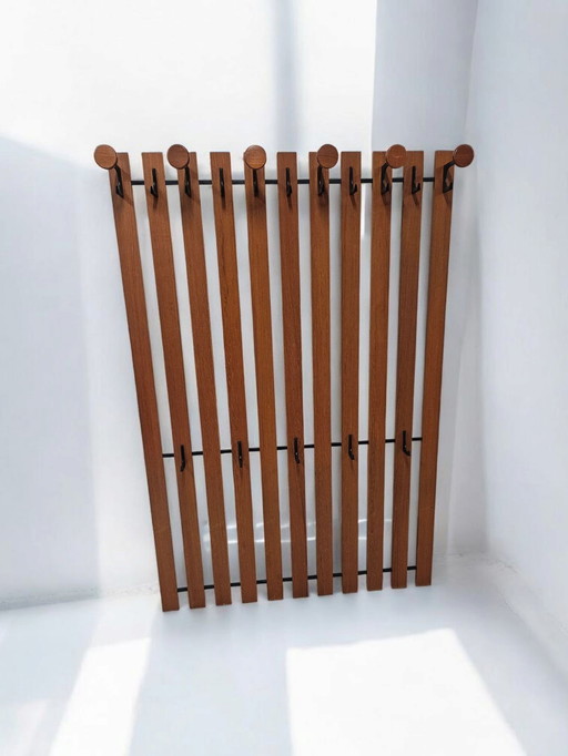 Mid - Century teak wall coat rack Coat rack Danish Design 60s