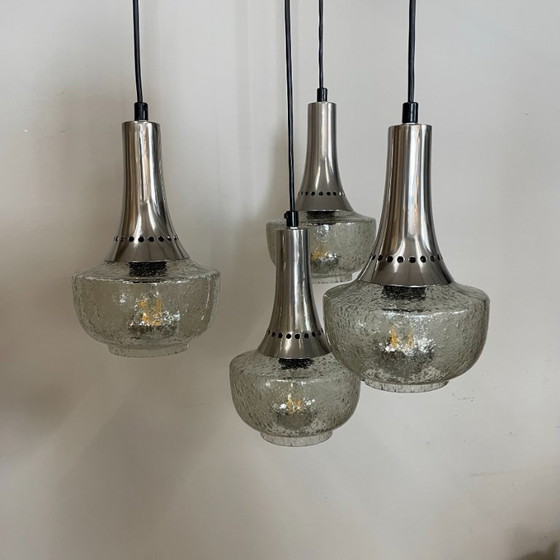 Image 1 of Suspension vintage unique RAAK Amsterdam – verre à bulles d'air, années 1960