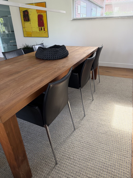 6x Zanotti Lia eetkamerstoelen met armleuning zwart – Zanotta, Leather, Metal (photo 2 of 15)