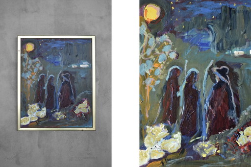Frideborg Bryth, Herdar, Öl auf Leinwand, 1950er Jahre, gerahmt