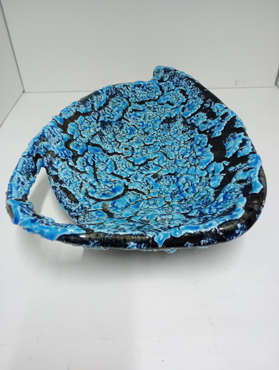 Image 1 of Grande ciotola turchese in lava vintage