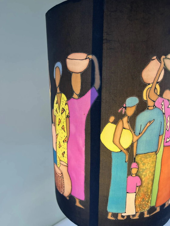 Hand-painted lampshade ambient lamp – Table lamps, Wood, Bohemian (photo 12 of 13)
