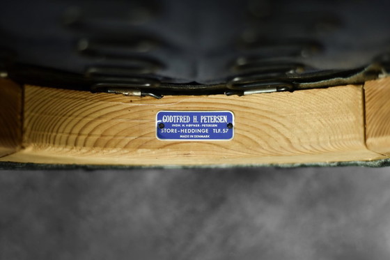 Image 1 of Vintage Mid Century Deens Modern Eiken & Stoffen Fauteuil 301 van Ejvind A. Johansson voor Godtfred H. Petersen, jaren 1950