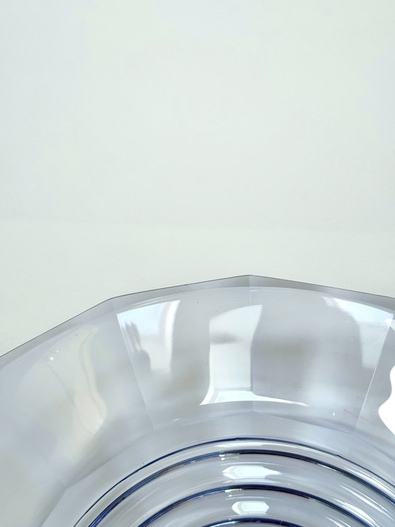 Image 1 of Splendida ciotola in cristallo viola Art Déco su base in metallo