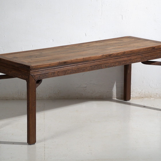 Antique long bench table in pine wood – China, circa 1900 – Dining tables (photo 4 of 40)