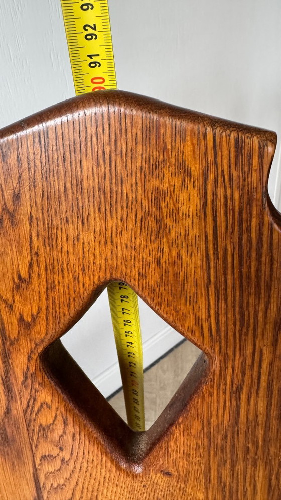 Image 1 of Comfortable brutalistische eiken stoelen