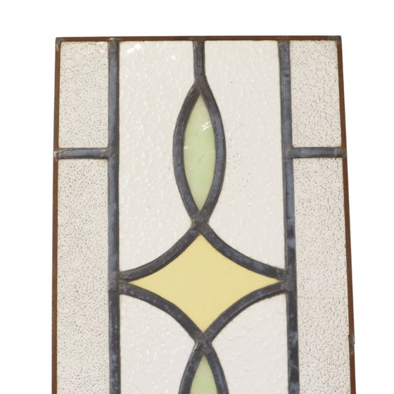 Art Deco Glasraam Glas in Lood Geometrisch 85x24cm – Decoratieve objecten, Vintage (photo 7 of 18)