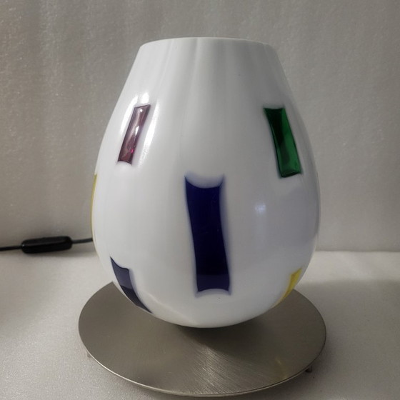 Image 1 of Table lamp in colored glass, Zicoli Italy