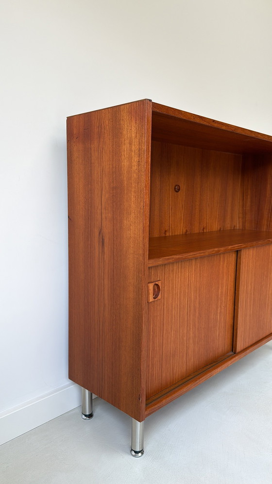 Image 1 of Vintage wooden cabinet with sliding doors