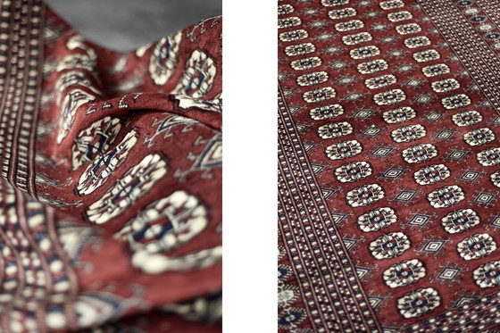 Image 1 of Roter handgewebter Orientteppich aus Bokhara, 1960er Jahre