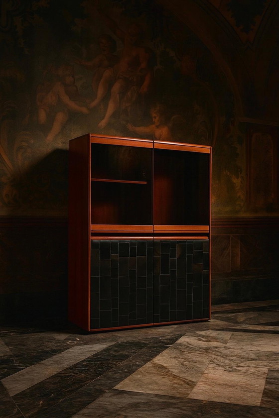 Tito Agnoli 1970 Italienischer Pekari Schwarzer Leder Schrank für Caleido – Schränke, Italian Design (photo 11 of 27)