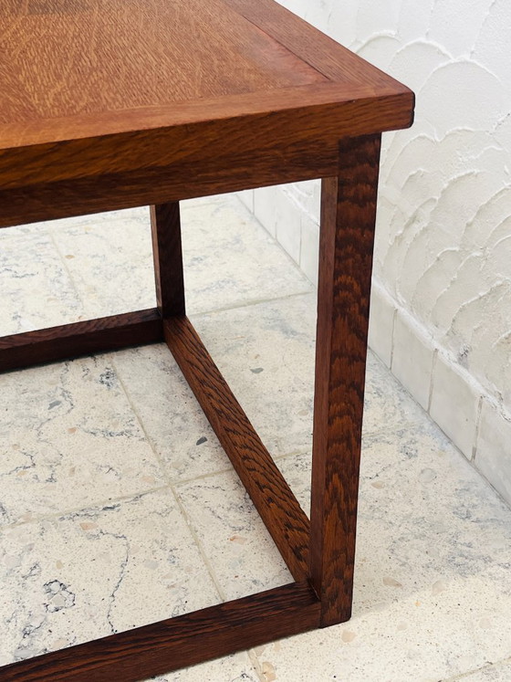 Image 1 of Brutalist side table in solid oak