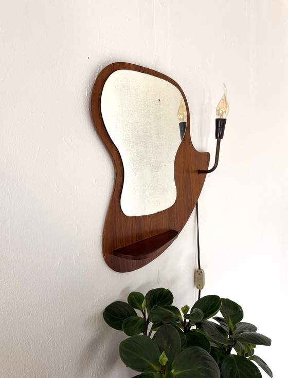 Image 1 of Miroir vintage en teck, Danemark, années 60