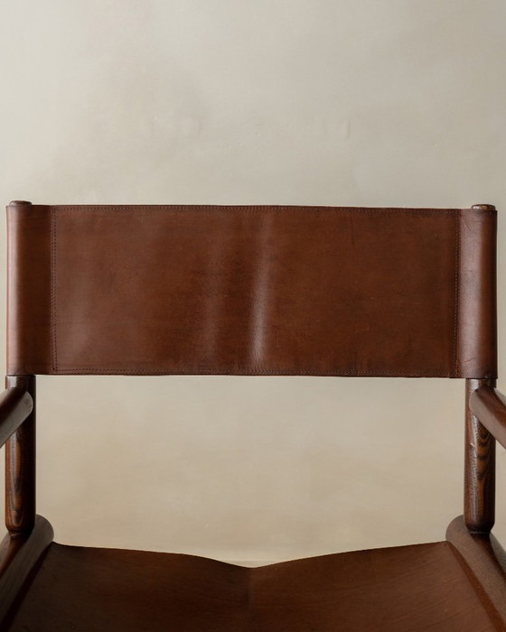 Italian Modern Director’s Chair in Wood & Leather, 1980s, Side chairs, Brown (photo 15 of 17)
