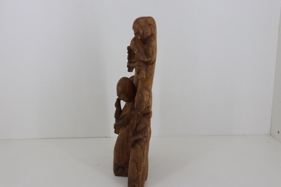 Statue Makonde Africaine Vintage "Ujamaa" – Bois sculpté à la main (33 cm) – Objets déco, Wood (photo 4 of 5)