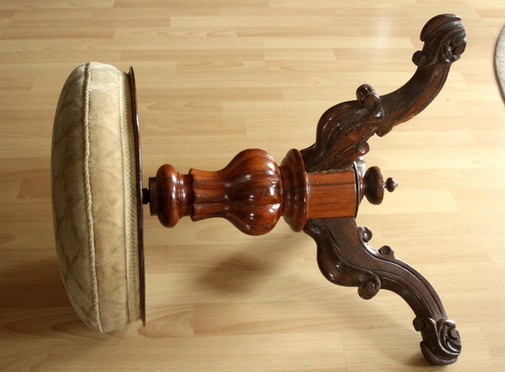 Image 1 of 1920s Antiker hochwertiger Klavierhocker - drehbar