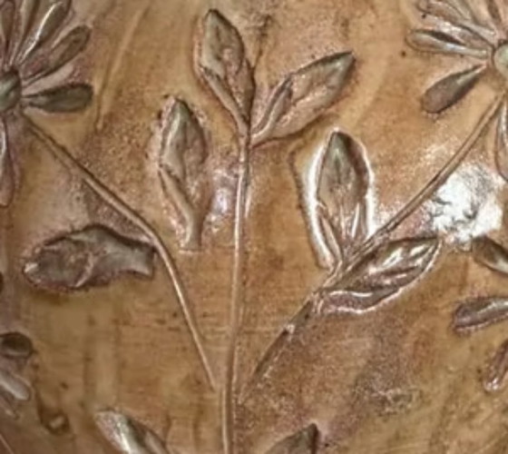 Image 1 of Ceramic vase with floral relief